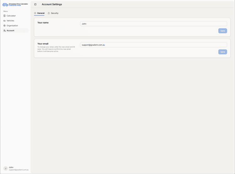 Account settings | Documentation | Gradient DAPC